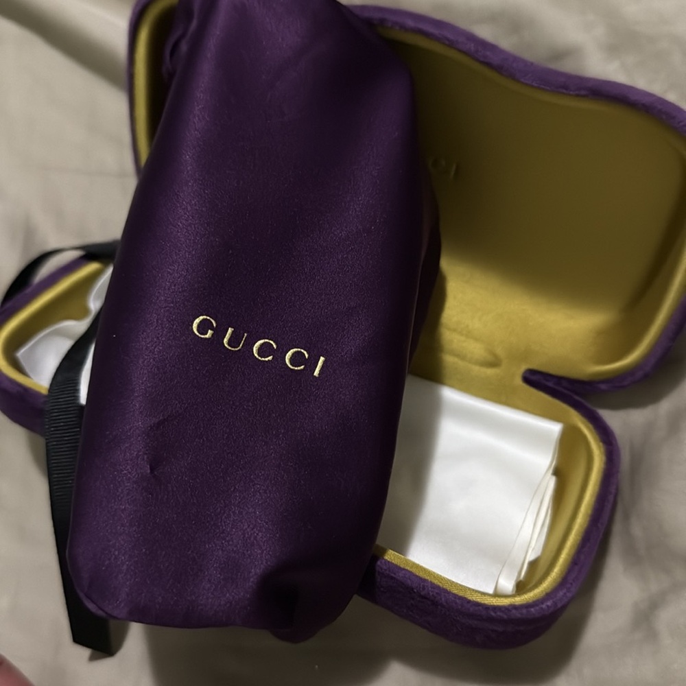 Gucci Brown Rectangular Sunglasses - Picture 3 of 10